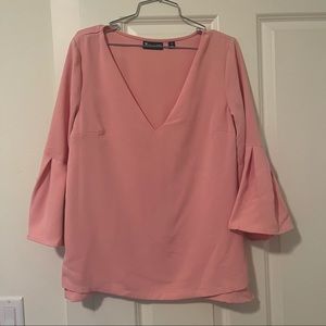 Women’s Medium New York & Company Pink Blouse Medium Sleeve